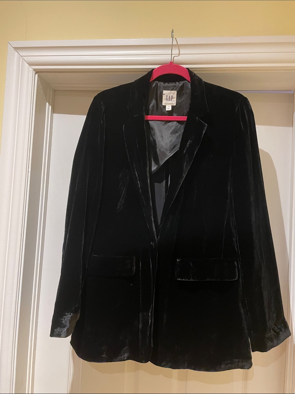 GAP Black Velvet Blazer Jacket Minimalist 90s